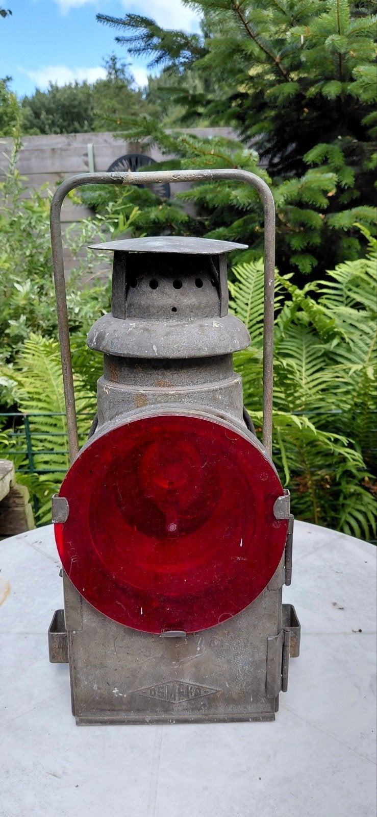 Antieke spoorweglamp / seinlamp - O.S.M.E.R.A., Antiek en Kunst, Ophalen of Verzenden