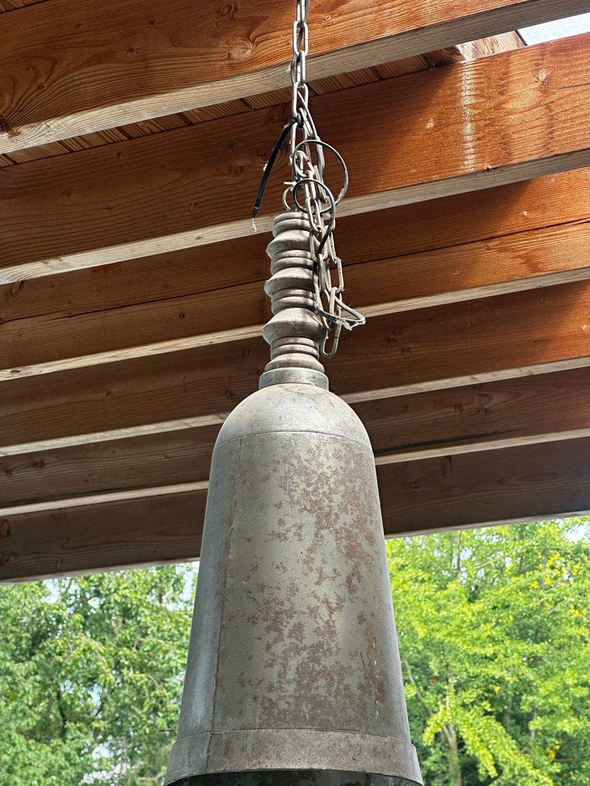 Set van 4 vintage E27 veranda lampen - 68x28cm, Ophalen, Gebruikt, Metaal, E27 (groot)