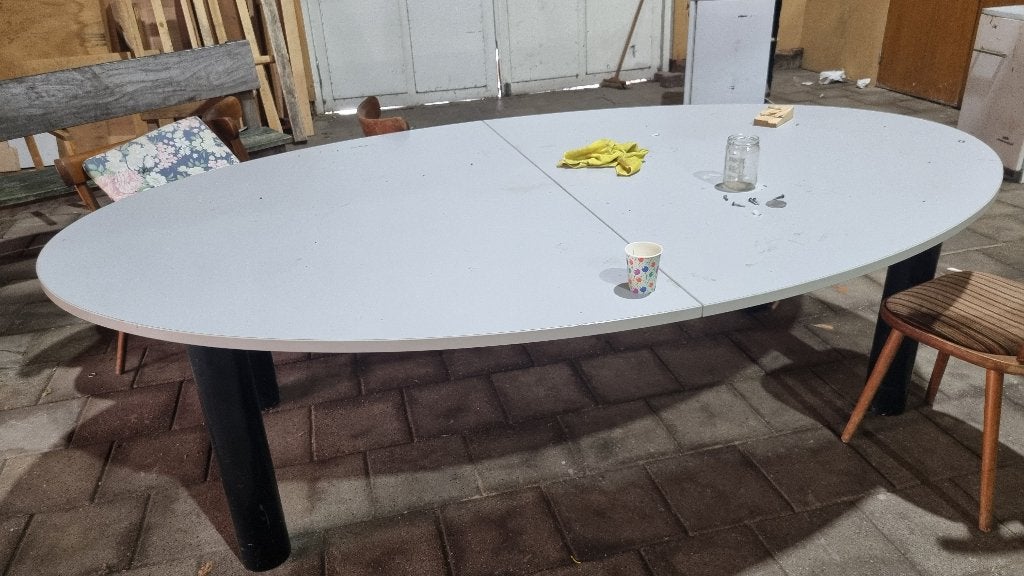 XXL Kantine tafel  ovaal ca 300 x 100 cm, Huis en Inrichting, Ophalen, 200 cm of meer, 50 tot 100 cm, Vijf personen of meer