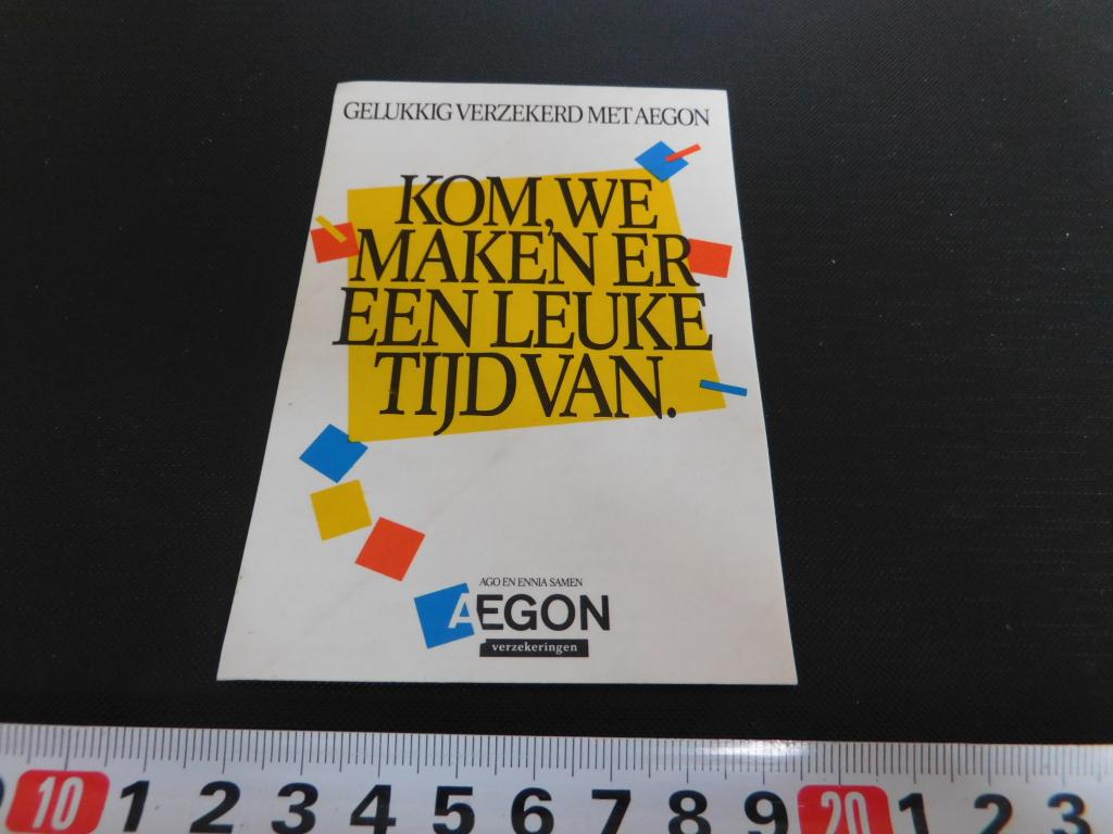 sticker kom, we maken er eeen leuke tijd van aegon ago ennia, Ophalen, Zo goed als nieuw