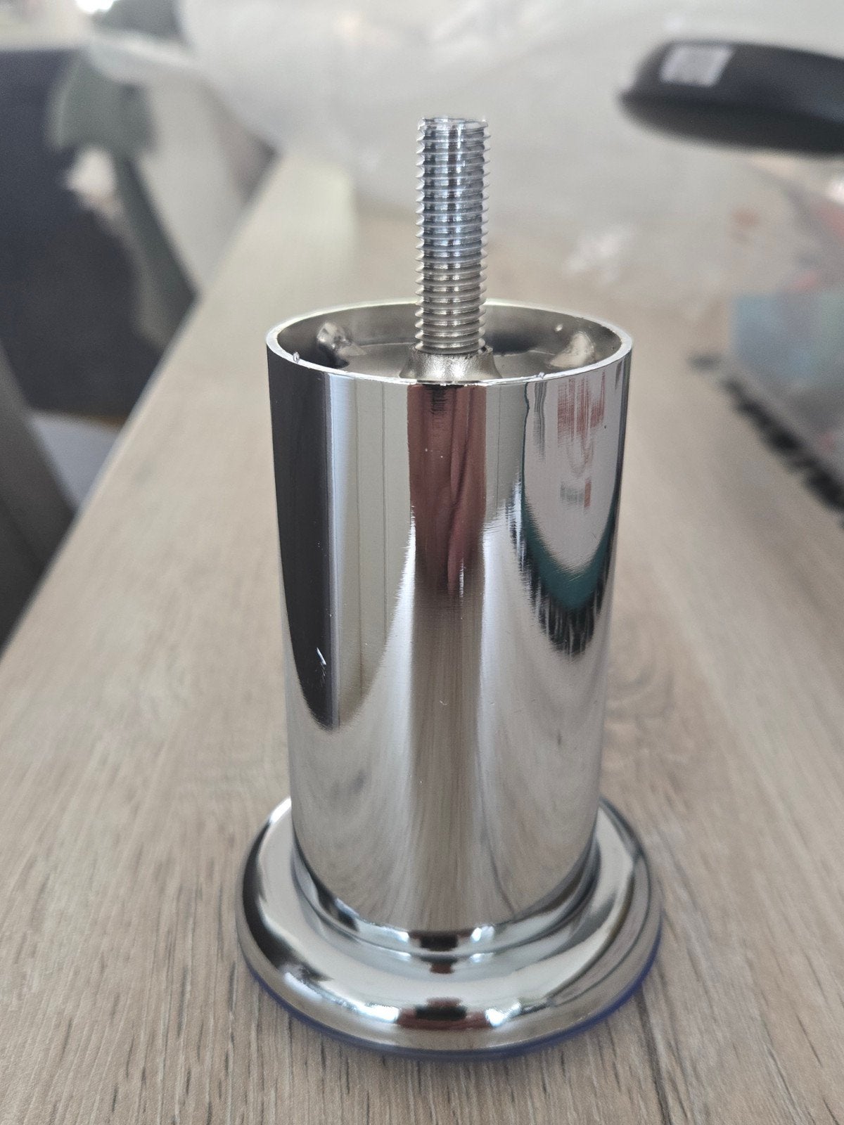 zilverkleurige ijzeren meubelpoot 10 cm hoog, Ophalen, Minder dan 50 cm, Rond, Nieuw