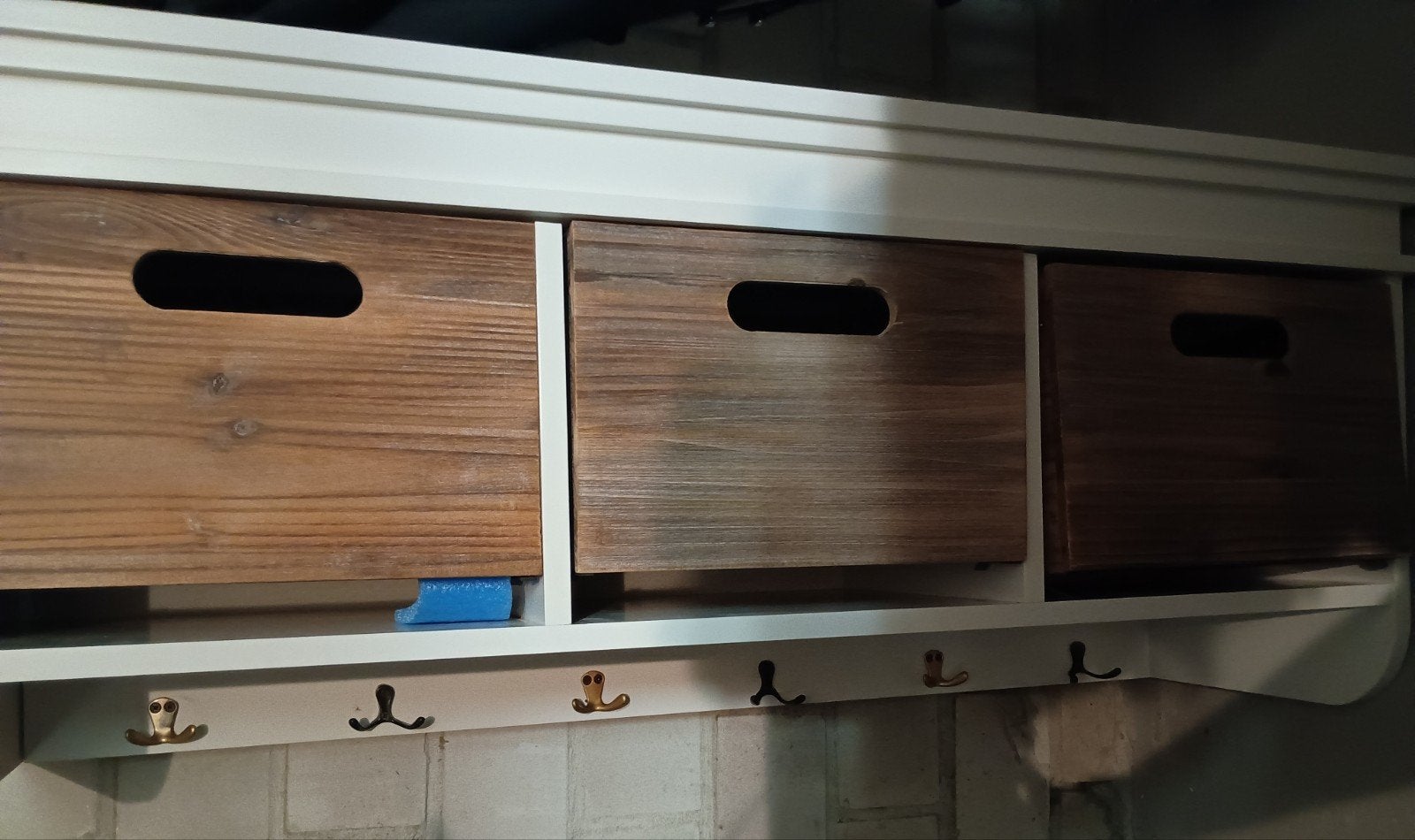 Witte kapstok met mandjes, Zo goed als nieuw, Minder dan 100 cm, Hout, Ophalen
