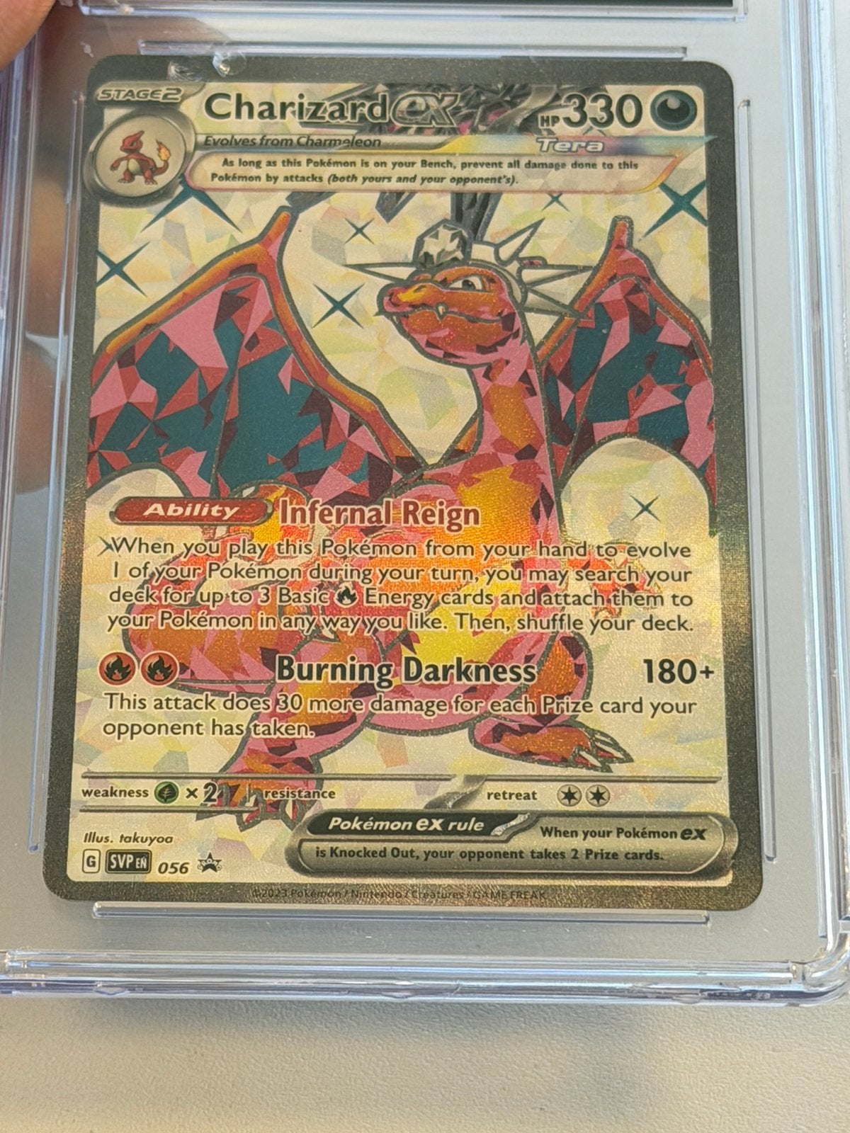 Charizard ex 056 Black Star Promo 2023 CGC 9 Pokémon Slab, Ophalen of Verzenden, Nieuw, Losse kaart