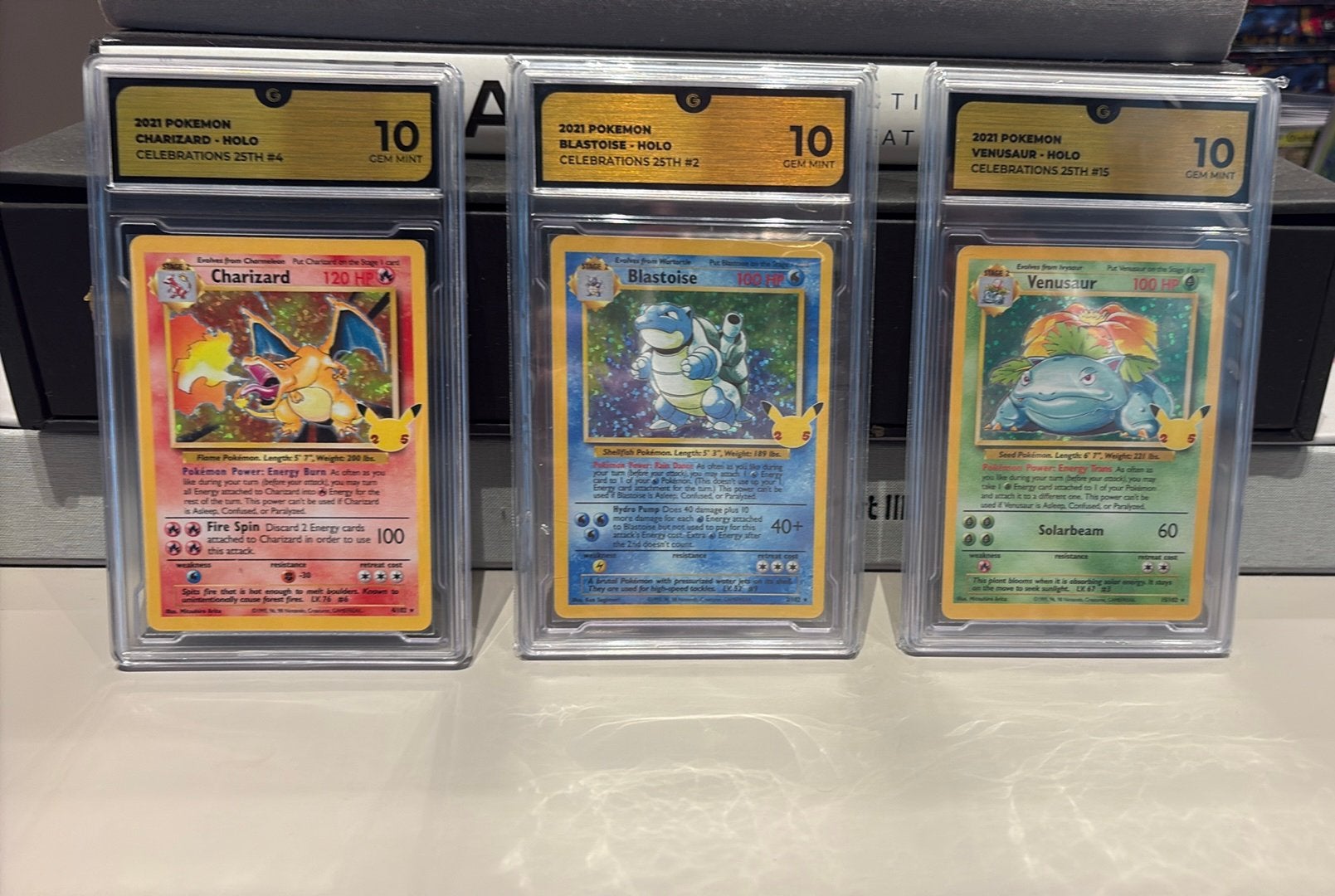Pokémon Celebrations Big 3 – Charizard, Blastoise & Venusaur, Ophalen of Verzenden, Nieuw, Meerdere kaarten, Foil