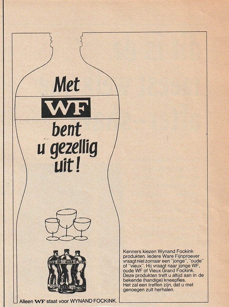 Retro reclame 1970 Wynand Fockink bent u gezellig uit, Verzenden, Overige typen