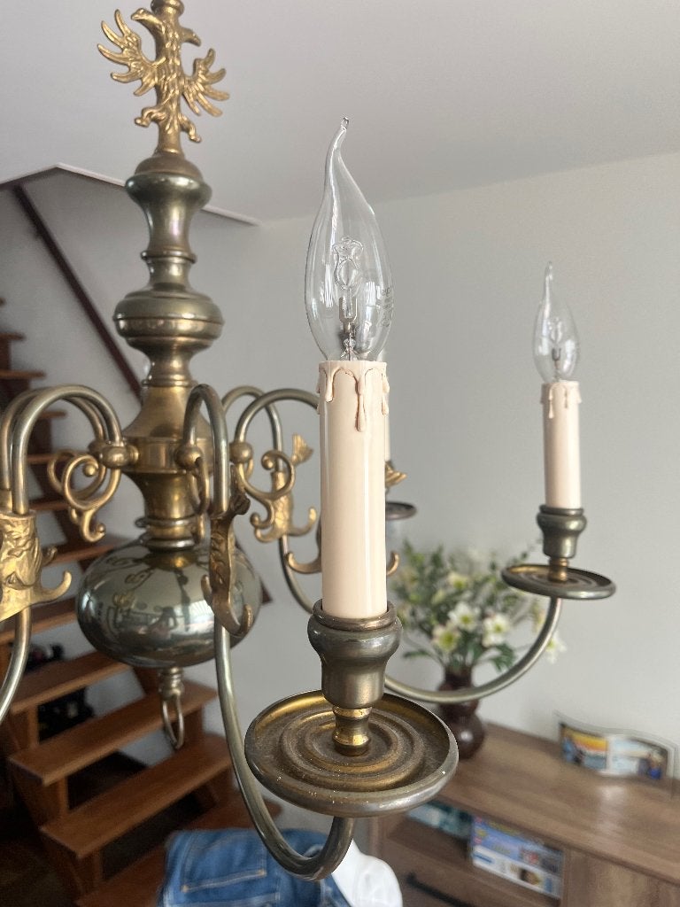 Mooie oude kroonhanglamp, Ophalen