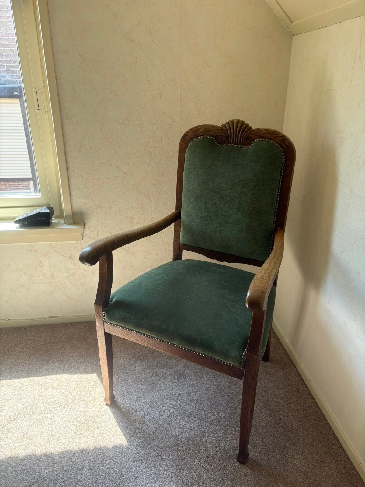 Prachtige retro - stoel classic (donker groen), Antiek en Kunst, Ophalen
