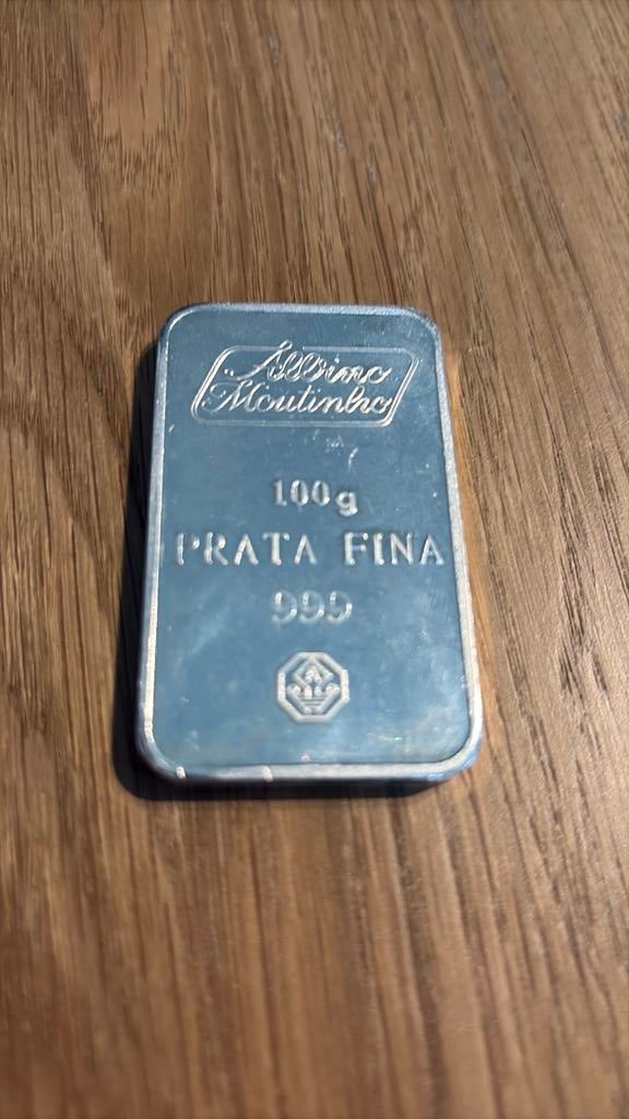 100 gram zilverbaar zilver baar Albino Moutinho, Ophalen of Verzenden, Zilver