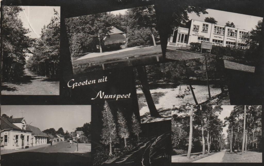 NUNSPEET Bos Straat Hotel Groeten, Verzenden, 1960 tot 1980, Gelopen, Gelderland