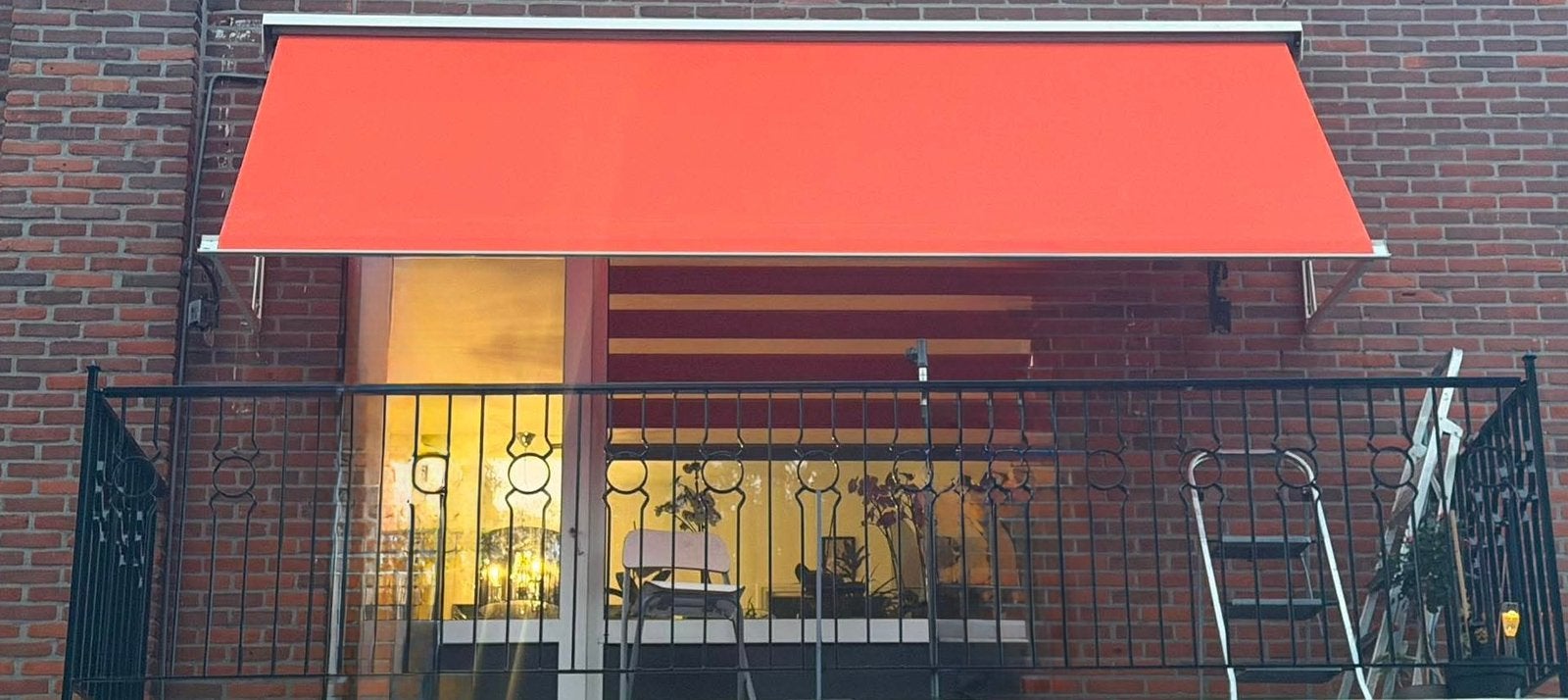Zonnescherm Sunmaster ELEKTRISCHE- Oranje Uitvalscherm, Tuin en Terras, Zonneschermen, Ophalen, Nieuw, 150 tot 300 cm, 250 cm tot 450 cm