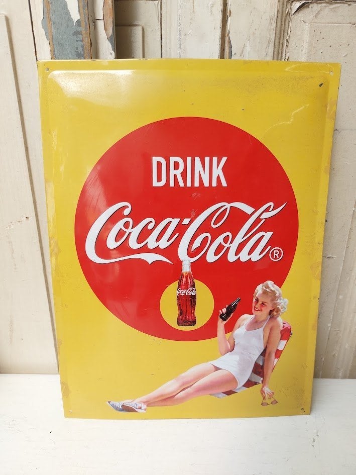 Vintage Coca-Cola reclamebord, Reclamebord, -, -, Ophalen of Verzenden