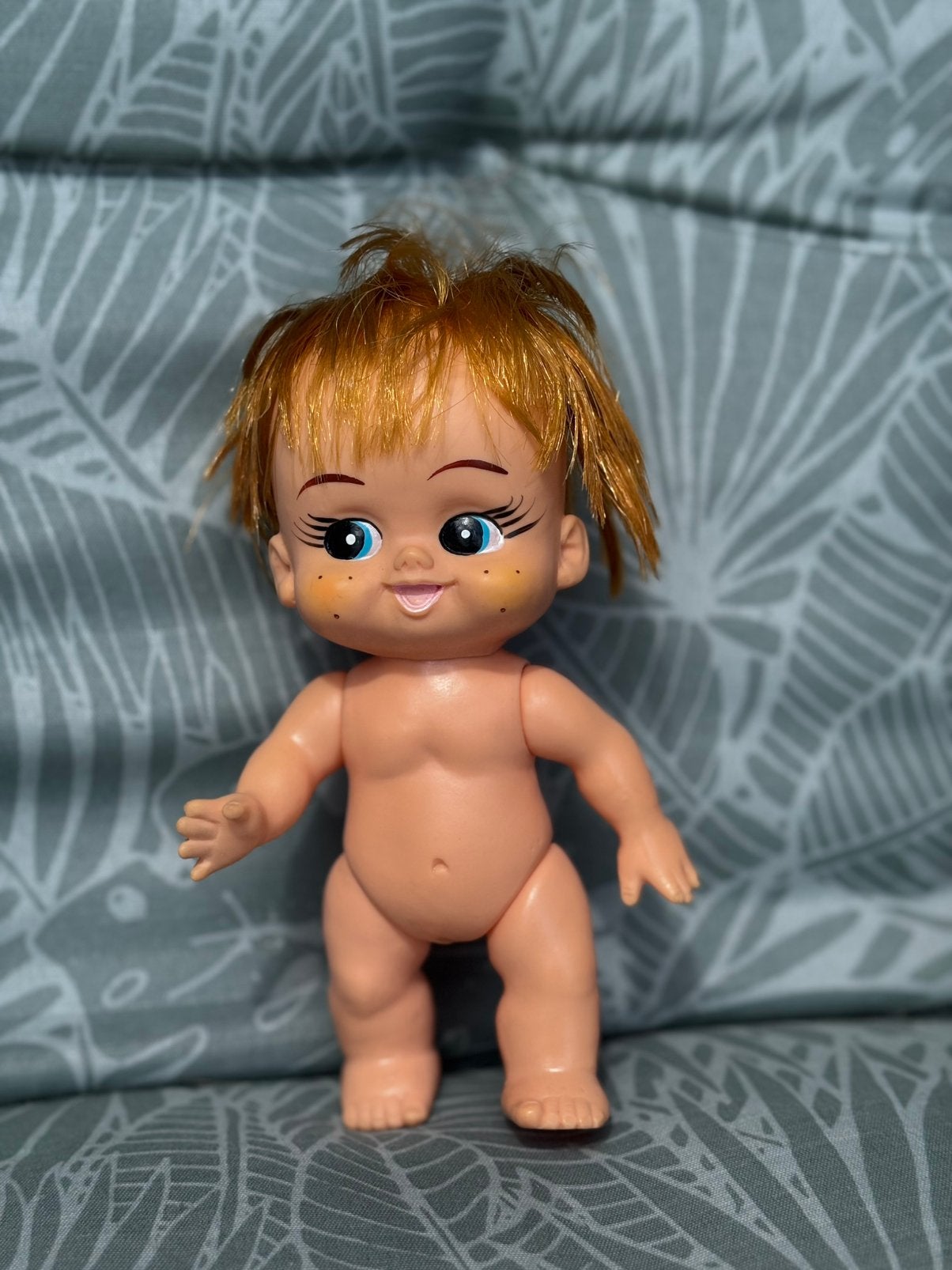 Vintage Japanse pop uit de jaren 60 met grote ogen rood haar, Verzenden, Zo goed als nieuw, Pop