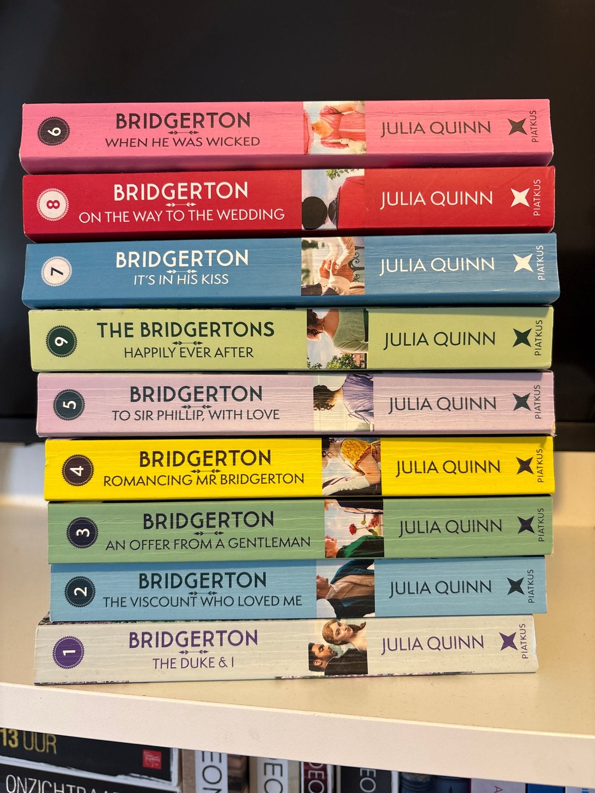 Bridgerton Boekenreeks - Julia Quinn (Deel 1 t/m 9), Boeken, Ophalen of Verzenden, Zo goed als nieuw, Europa overig