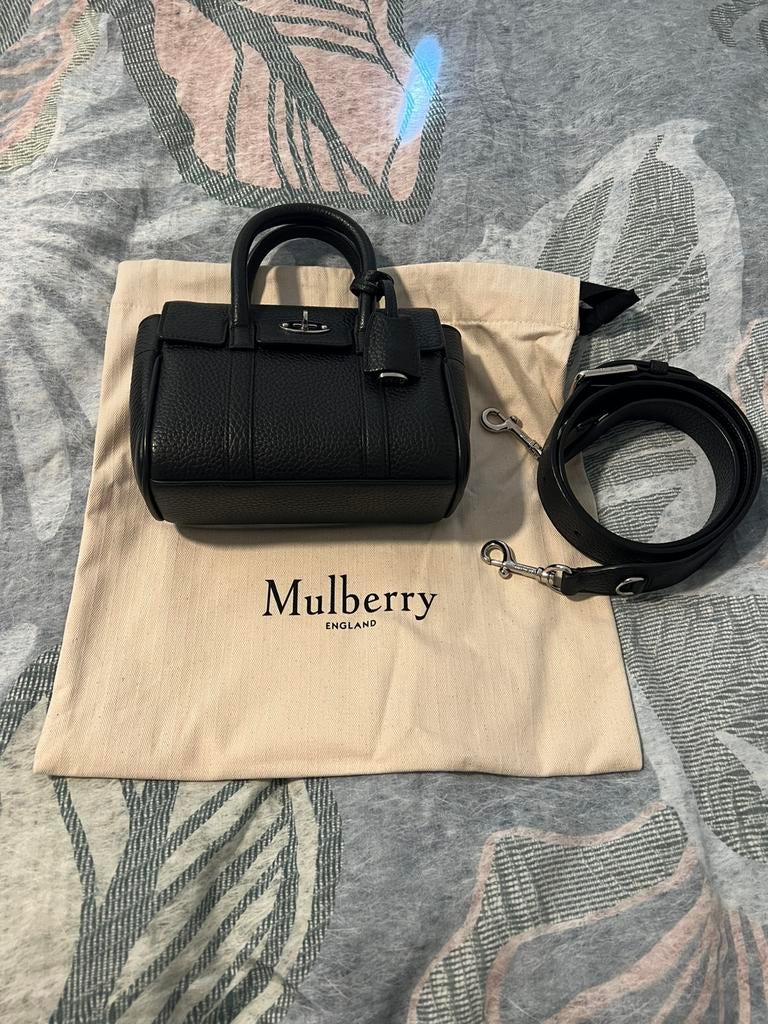 Mulberry bayswater mini, Ophalen, Zo goed als nieuw, Zwart, Handtas