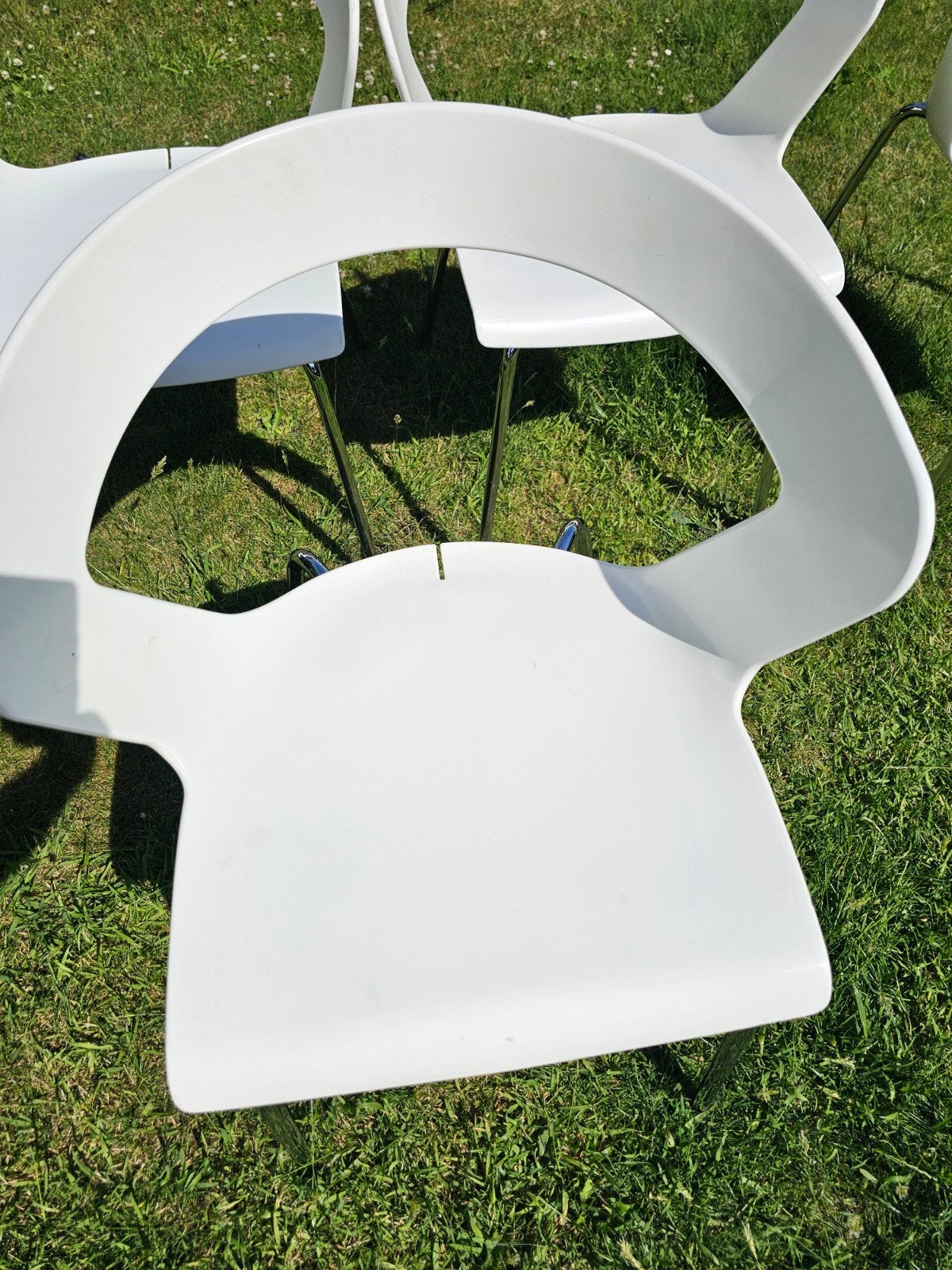 Metalmobil Arredo Ibis 002 Kantinestoel Designstoel Stoel., Huis en Inrichting, Gebruikt, Wit, Ophalen of Verzenden, Vier