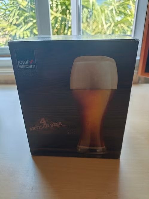 4 splinternieuwe Royal Leerdam pint glazen, Ophalen of Verzenden, Nieuw, Glas, Overige merken