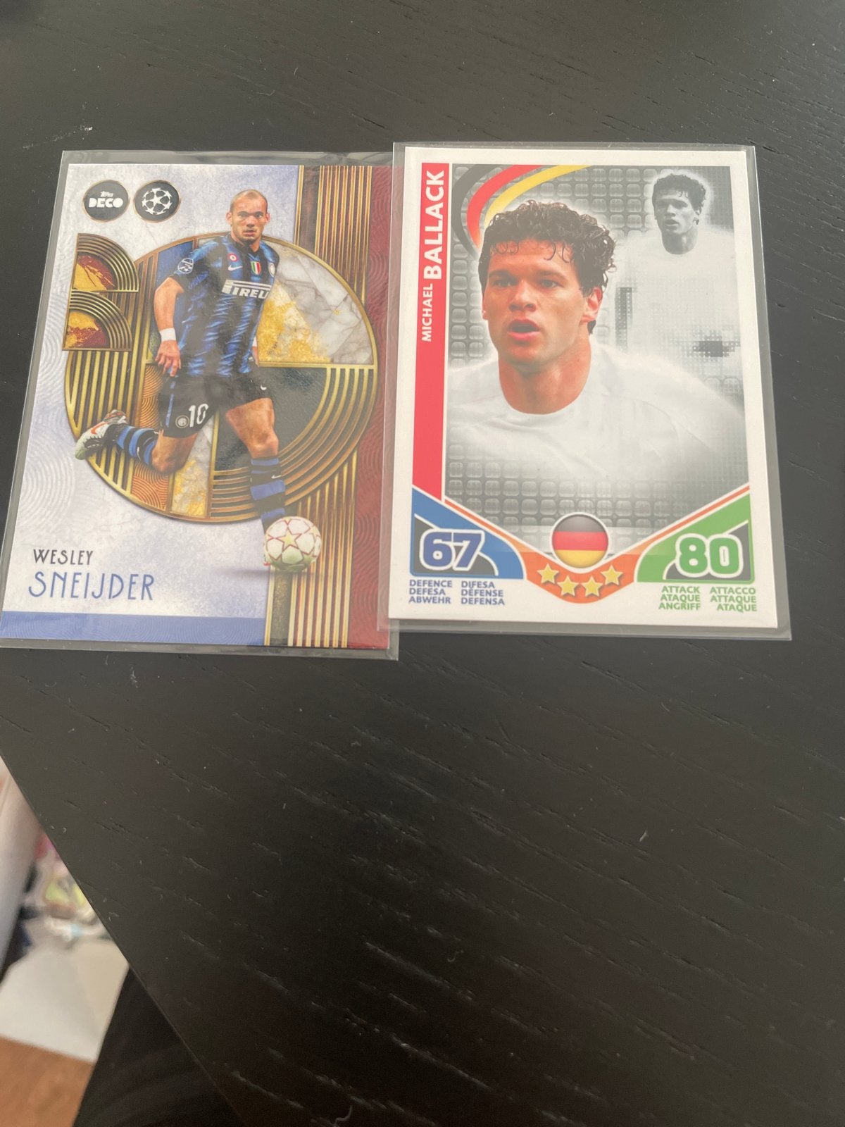 Voetbalplaatjes Wesley Sneijder & Michael Ballack, Ophalen of Verzenden, Zo goed als nieuw, Overige binnenlandse clubs, Spelerskaart