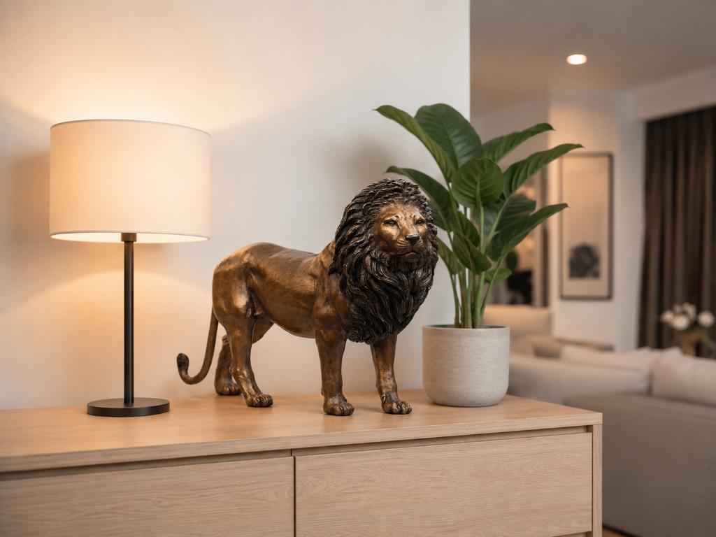 LEEUW / BRONZEN BEELD / WILD DIER