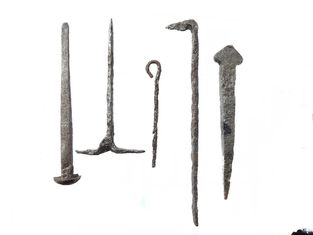 Verschillende Romeins ijzer artifacts langste 178mm    d966, Ophalen of Verzenden