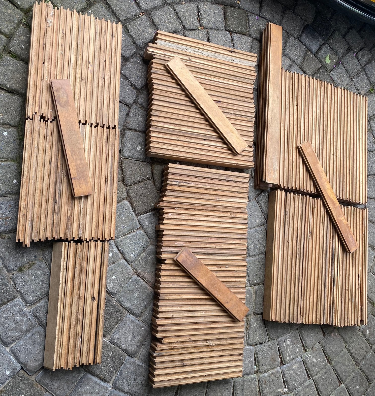 Massief Hardhout Planken ca 5,3m2, Doe-het-zelf en Verbouw, Hout en Planken, Ophalen, Gebruikt, Minder dan 25 mm, Plank
