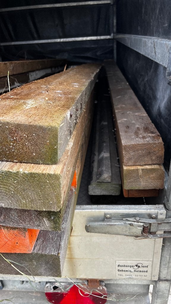 Partij balkhout grenen/vuren 49 stuks, Doe-het-zelf en Verbouw, Hout en Planken, Ophalen, Gebruikt, Grenen, 250 tot 300 cm