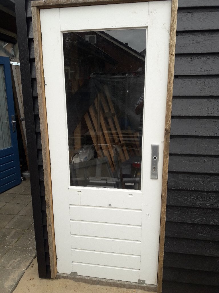 Deur Hardhoutenbuitendeur Merbau 83x201,5 cm., Doe-het-zelf en Verbouw, Deuren en Horren, Ophalen, 80 tot 100 cm, 200 tot 215 cm