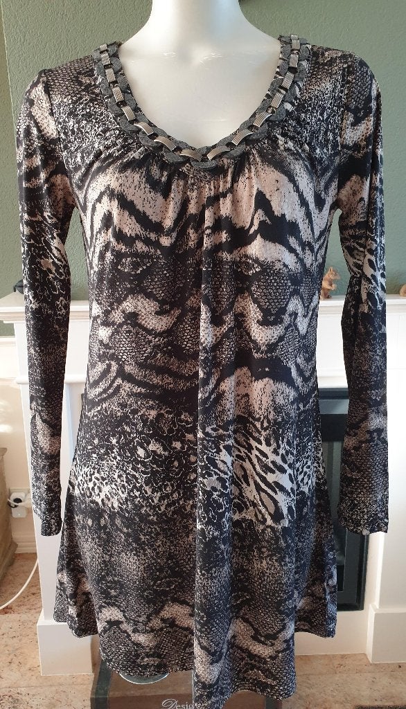 Dolce Vita dieren print jurk top 38 M tuniek Gratis verzende, Maat 38/40 (M), Verzenden, Zwart, Zo goed als nieuw