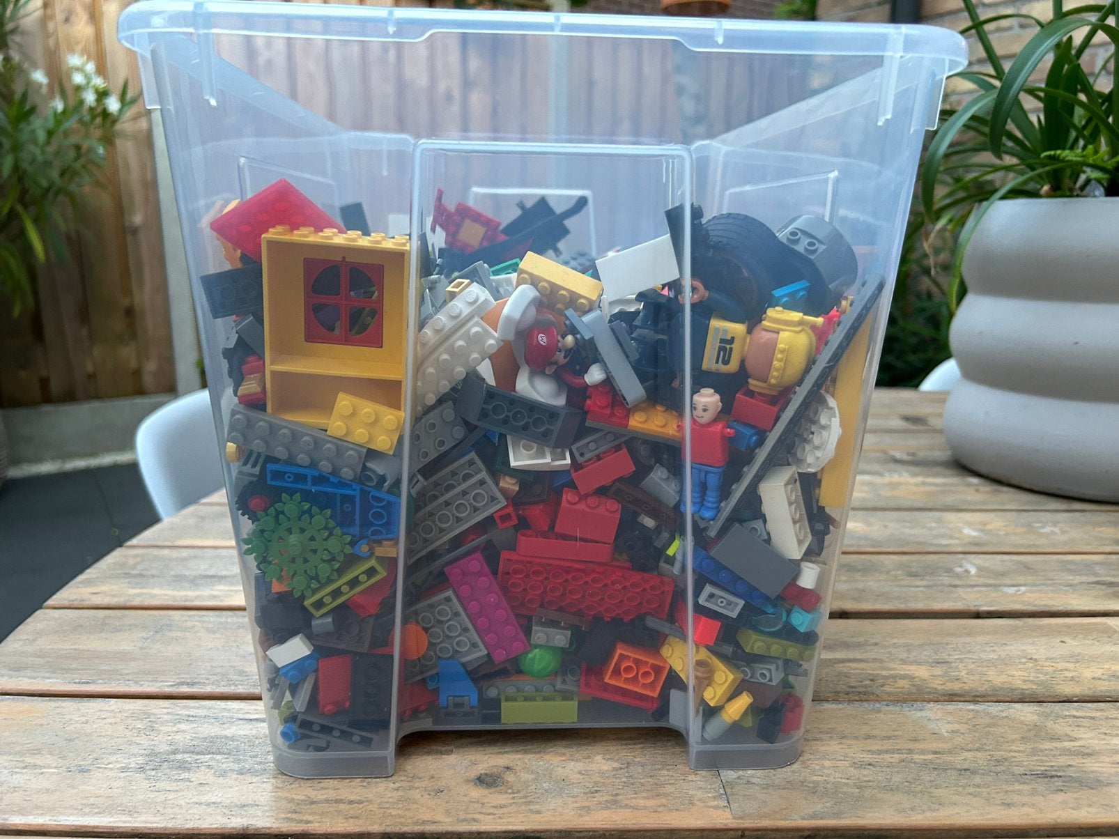 Lego incl bak (mix van alles), Ophalen, Gebruikt