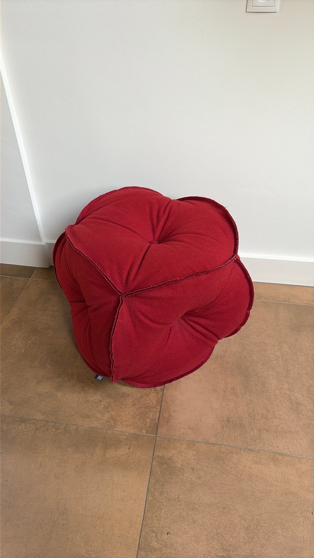 Rolf Benz 953 rode poef hocker design Johannes Steinbauer, Ophalen, Zo goed als nieuw, Stof, Vierkant