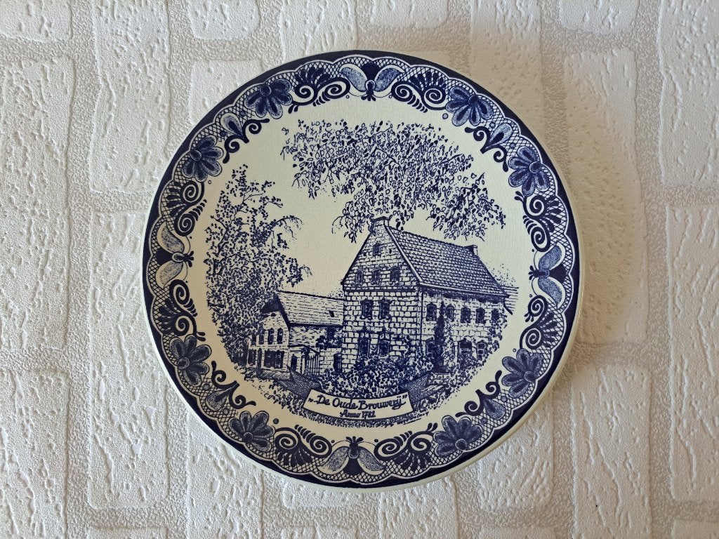 De Oude Brouwerij Mechelen 1782 Wandbord Delfts Blauw 23 cm, Ophalen of Verzenden