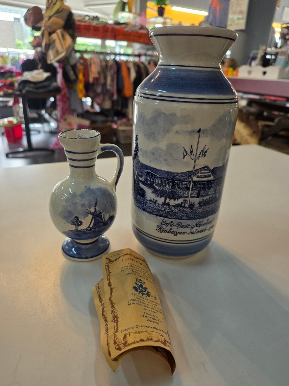 Delfts Blauw Vazen Set - Handgeschilderd Chemkefa, Ophalen of Verzenden