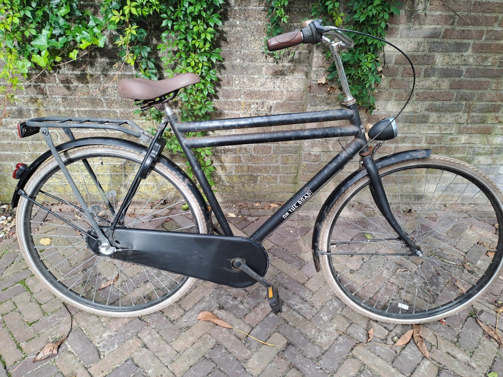 Goede zwarte herenfiets opafiets  met terugtraprem, Ophalen of Verzenden, Terugtraprem, Overige merken