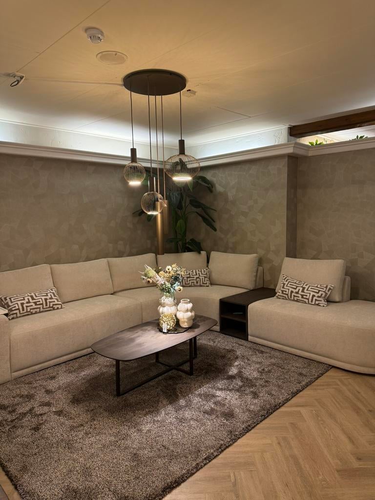 Olav hoekbank mimosa 340x360cm NU €3495, Ophalen, Nieuw, Stof