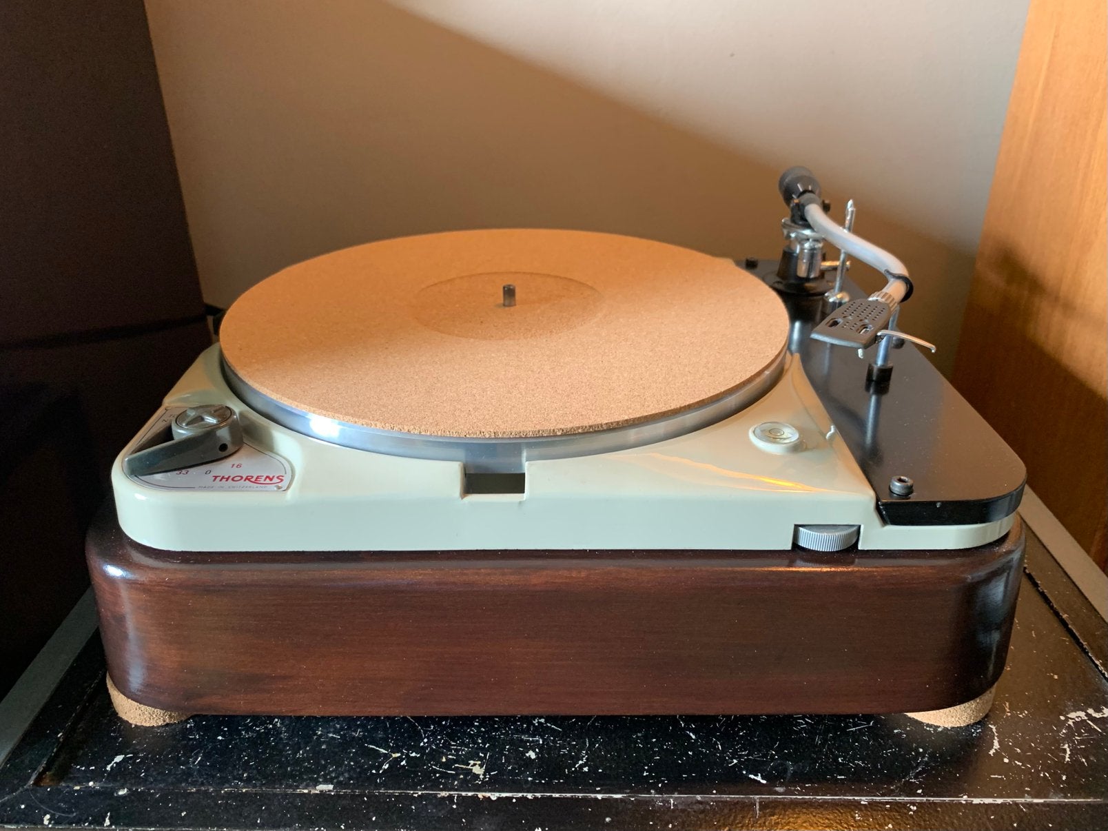 Thorens TD124 mk1 ortofon toonarm, Ophalen of Verzenden, Zo goed als nieuw, Platenspeler, Thorens