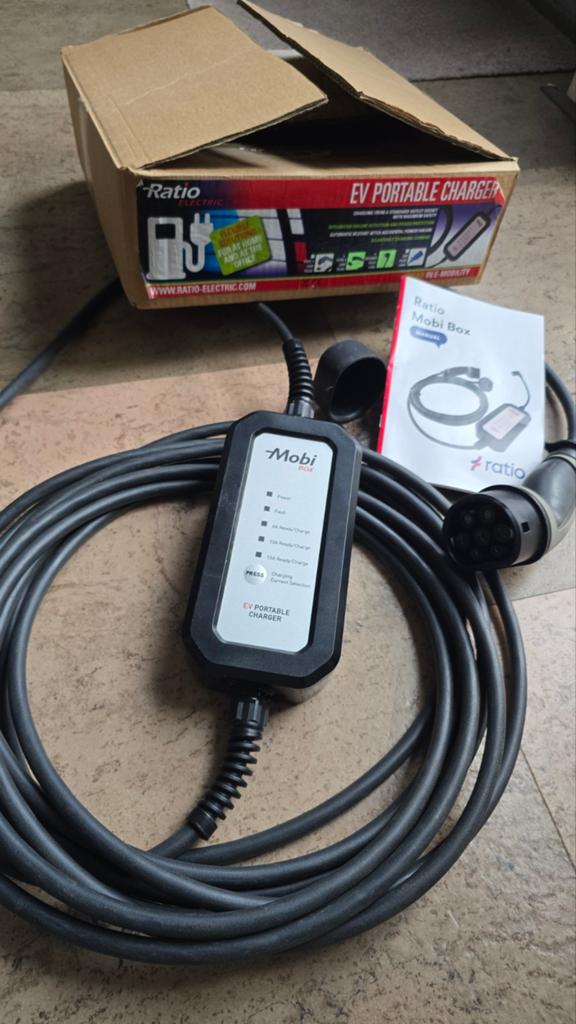 Laadkabel: Ratio Electric Mobi Box EV Portable Charger, Ophalen of Verzenden, Zo goed als nieuw