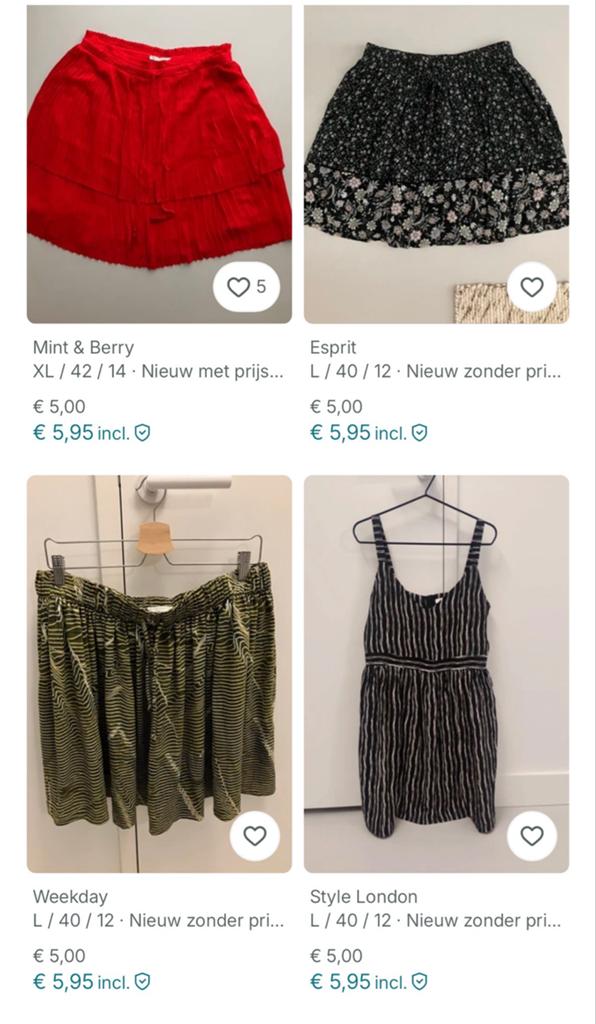 Kledingpakket van 36 stuks t-shirt, jurk, rok, broek 40/42, Ophalen of Verzenden, Nieuw, Maat 42/44 (L)