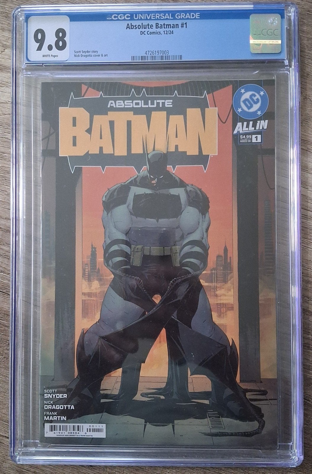 Absolute Batman #1 CGC 9.8 White Pages DC Comics, Boeken, Eén comic, Amerika, Nieuw, Ophalen of Verzenden