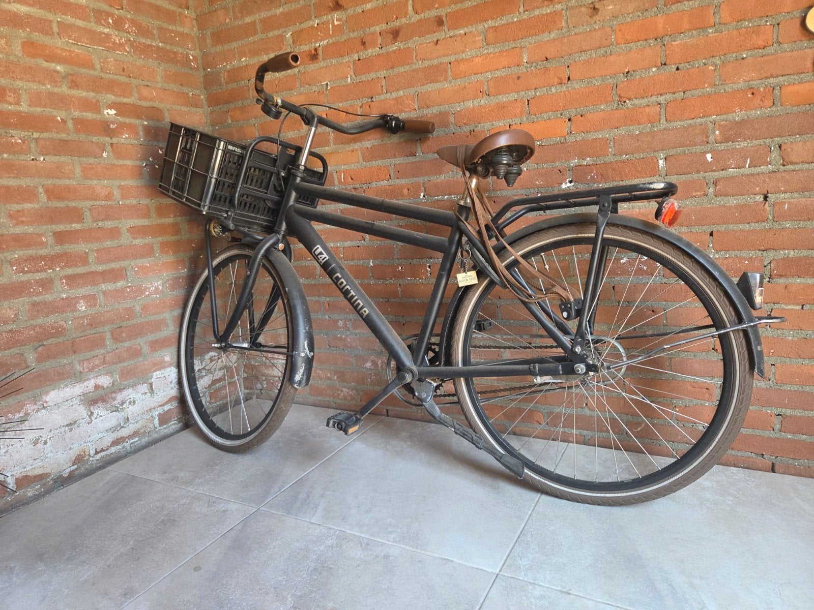Cortina fiets met mand - gebruik, Terugtraprem, 53 tot 56 cm, Versnellingen, Zo goed als nieuw