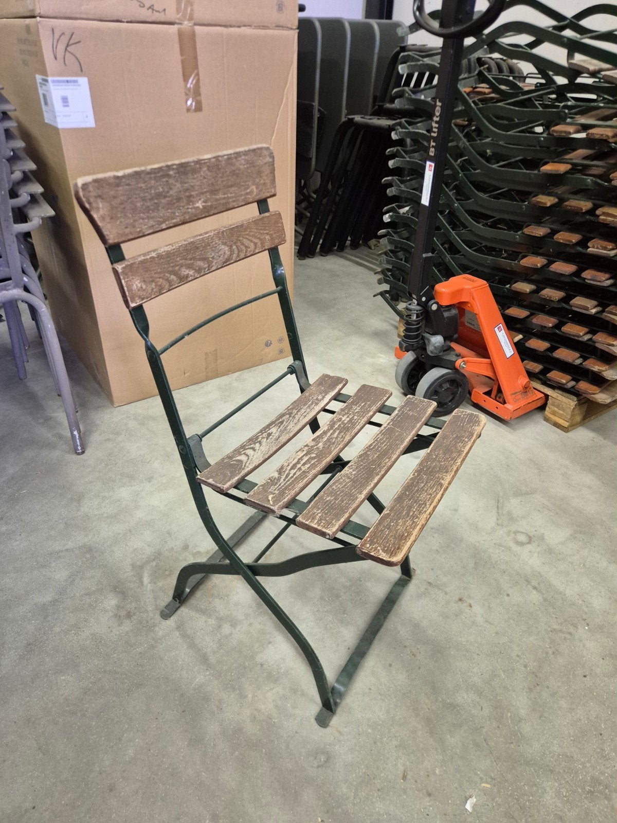 Brocante partij bistro biergarten stoelen klapbaar, Antiek en Kunst, Ophalen