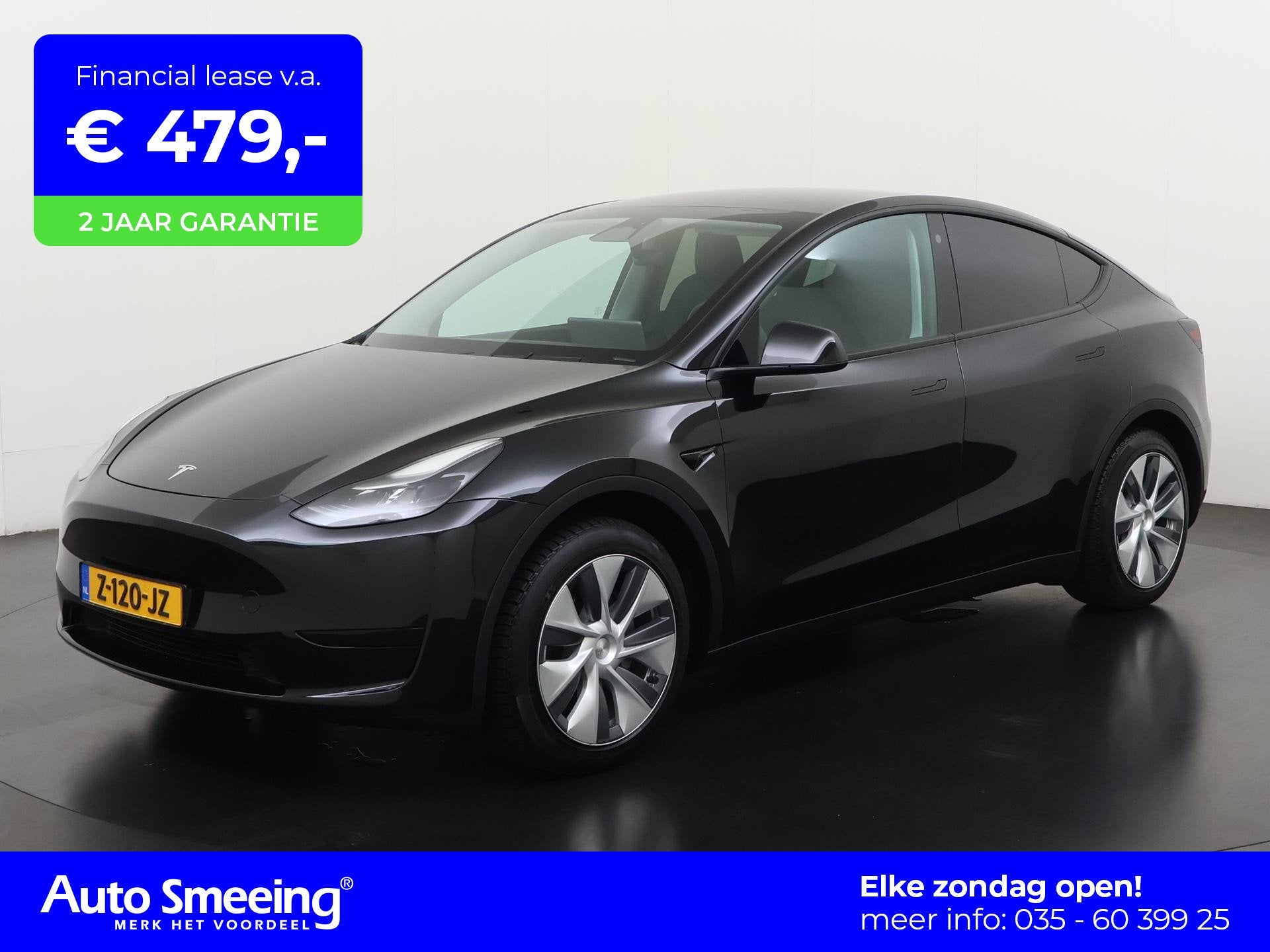 Tesla Model Y RWD 58 kWh | SOH 93% | Panoramadak | Zondag Op, Auto's, Automaat, 375 min, Zwart, Origineel Nederlands