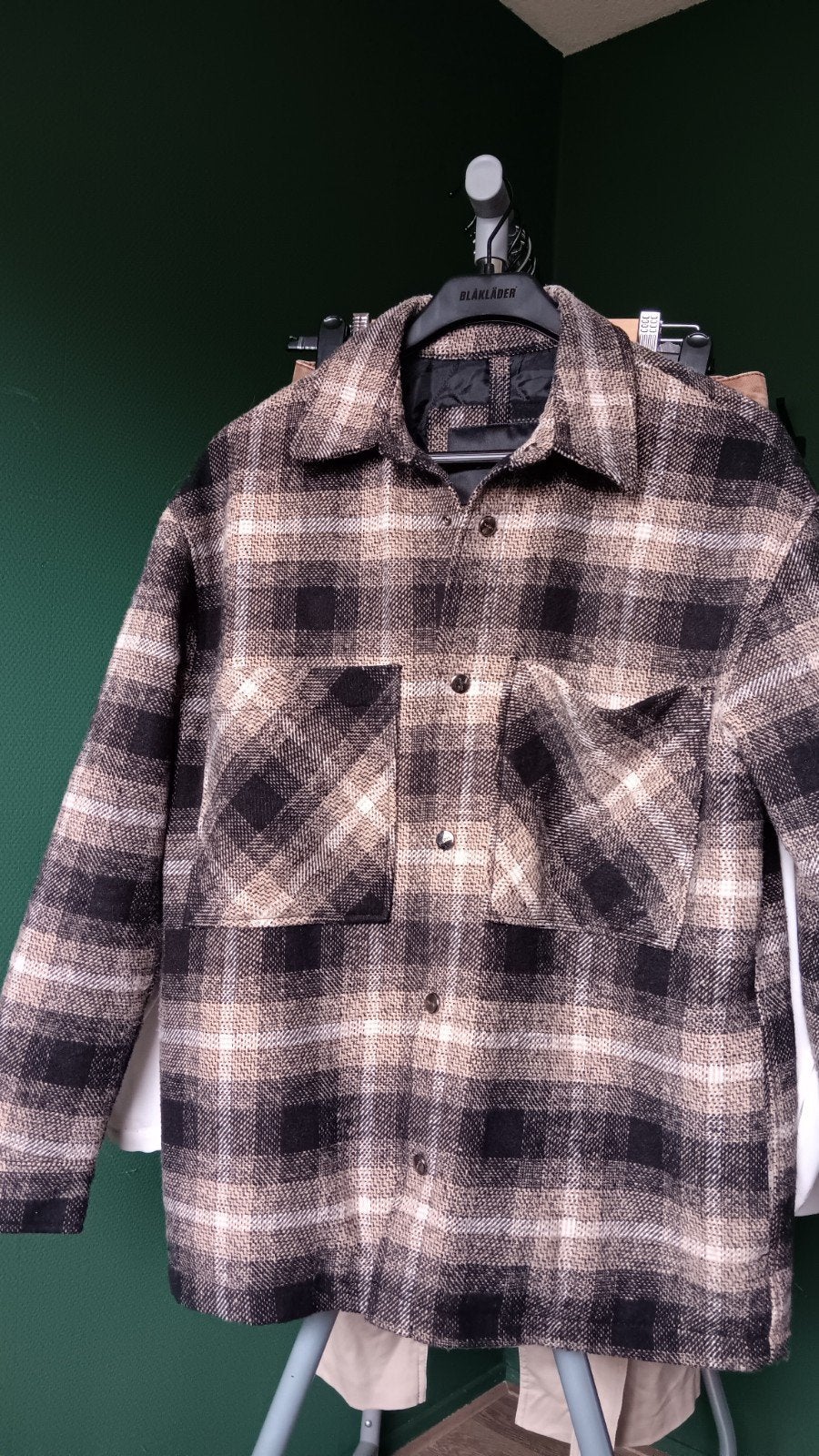 Berksha geblokte winterjas maat s, Bruin, Zo goed als nieuw, Maat 36 (S), Bershka