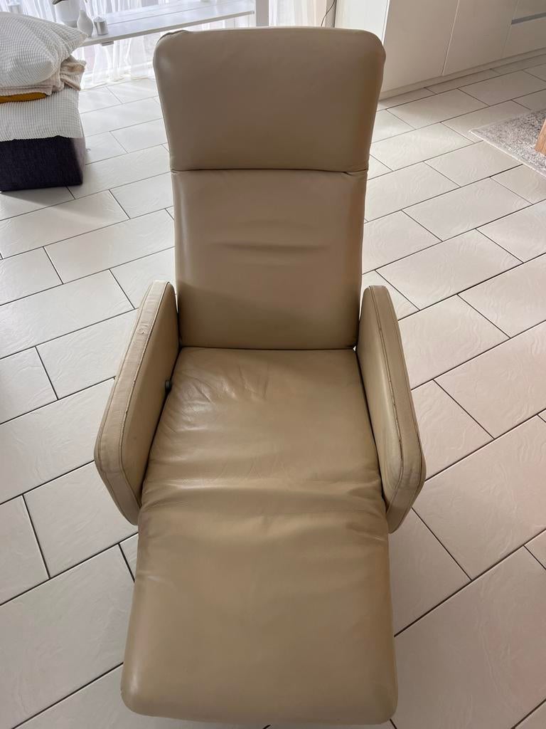 GRATIS * GRATIS *.  LEDEREN RELAXSTOEL FAUTEUIL, Ophalen, Gebruikt, Stijlvol, 50 tot 75 cm