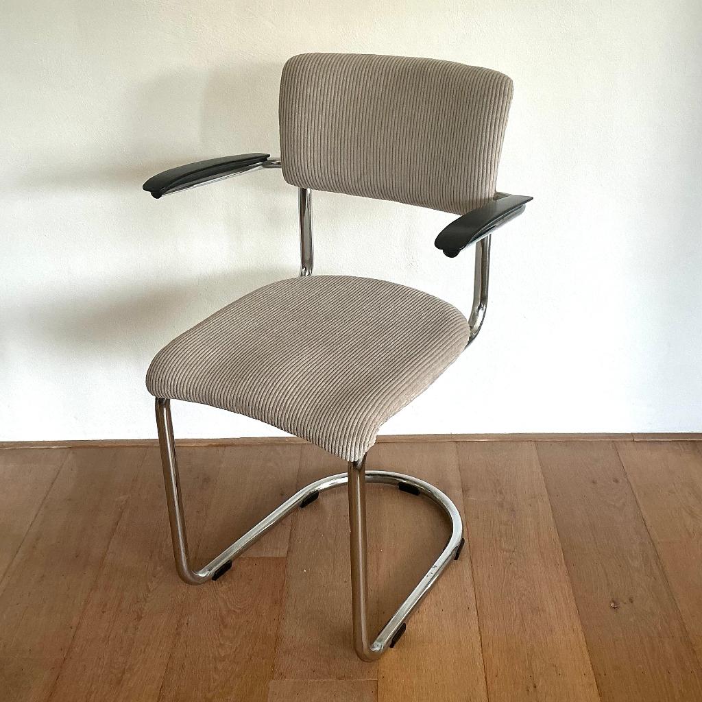Vintage Gispen stoel 208, bureaustoel, eetkamerstoel, Huis en Inrichting, Stoelen, Ophalen, Gebruikt, Overige kleuren, Overige materialen
