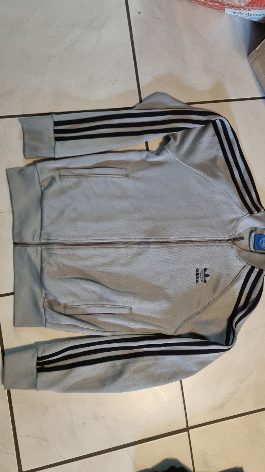 Adidas Jacket Grijs met Zwarte Strepen, Adidas, Ophalen of Verzenden, Zo goed als nieuw