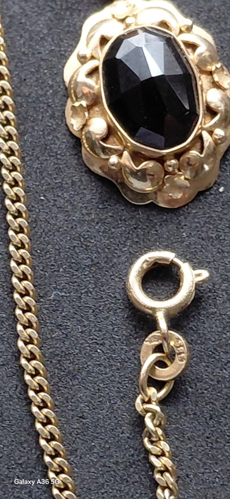 14 krt zware ketting met granaathanger, Sieraden, Tassen en Uiterlijk, Kettingen, Verzenden, Nieuw, Goud, Goud