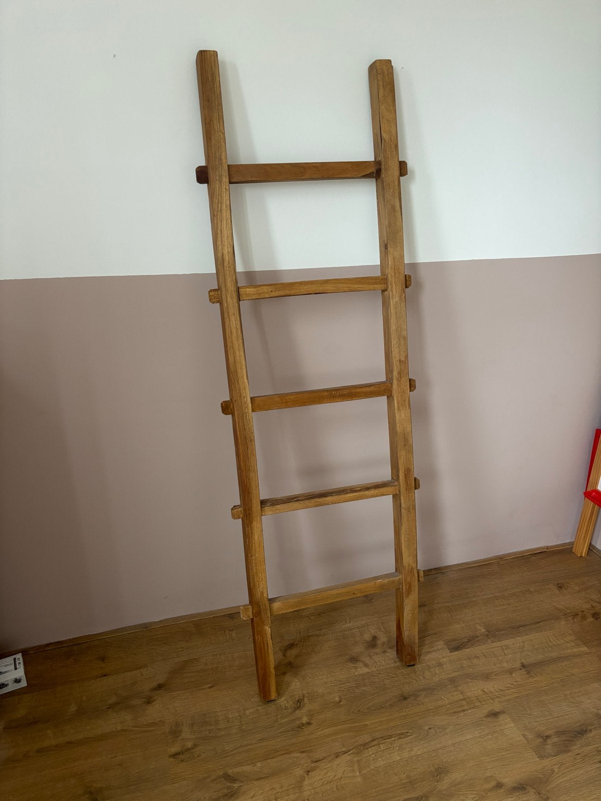 Decoratieve houten ladder - 175 cm hoog, Ophalen, Zo goed als nieuw, Ladder, Minder dan 2 meter