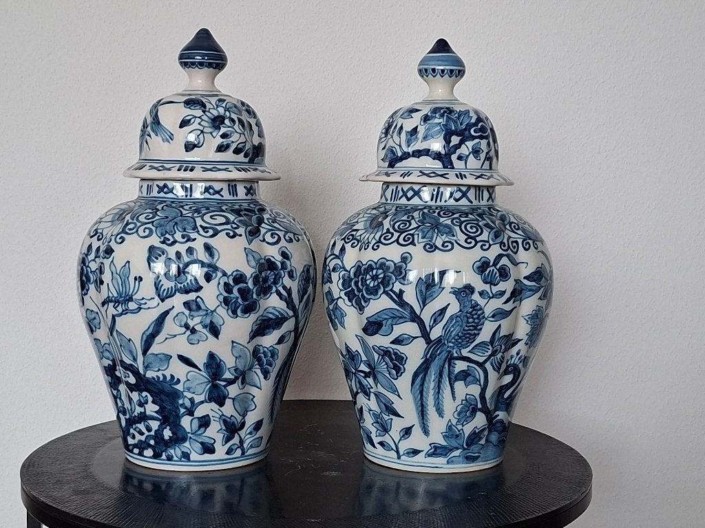 2 potten Makkum aardewerk, Antiek en Kunst, Ophalen