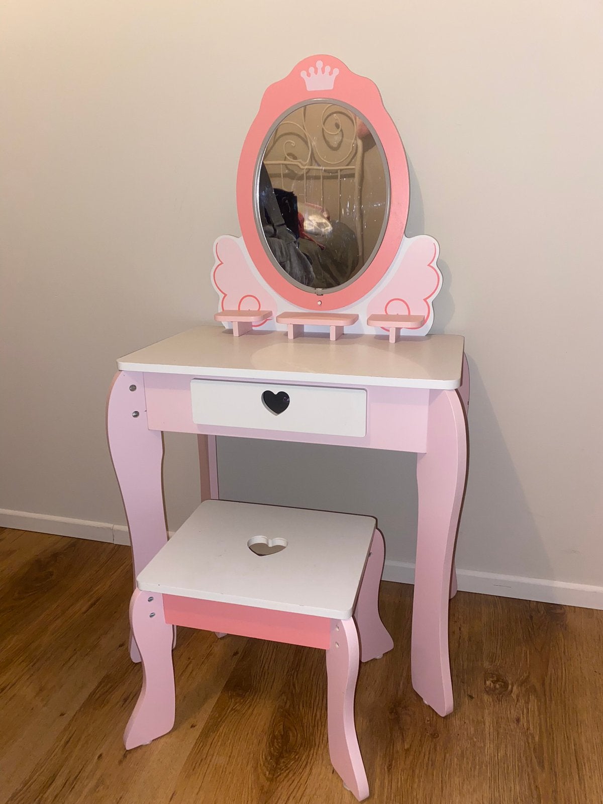 Kinder kaptafel roze wit, Ophalen, Zo goed als nieuw, 50 tot 100 cm, Minder dan 100 cm