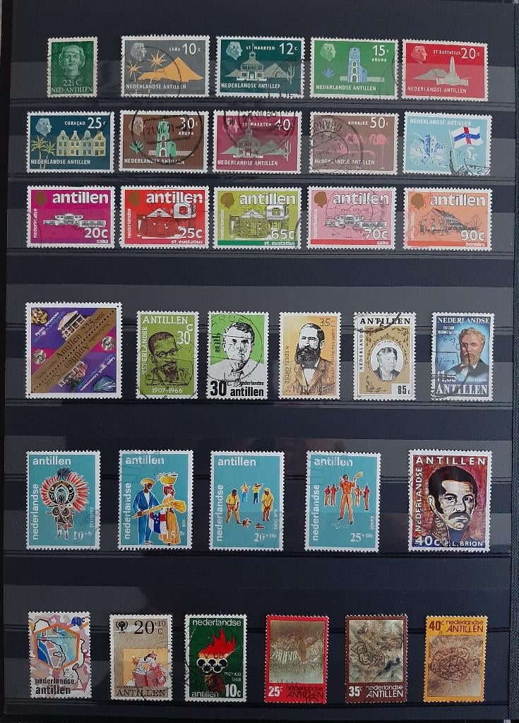 1 Kaart Postzegels Nederlandse Antillen Nr. 2, Ophalen, Gestempeld
