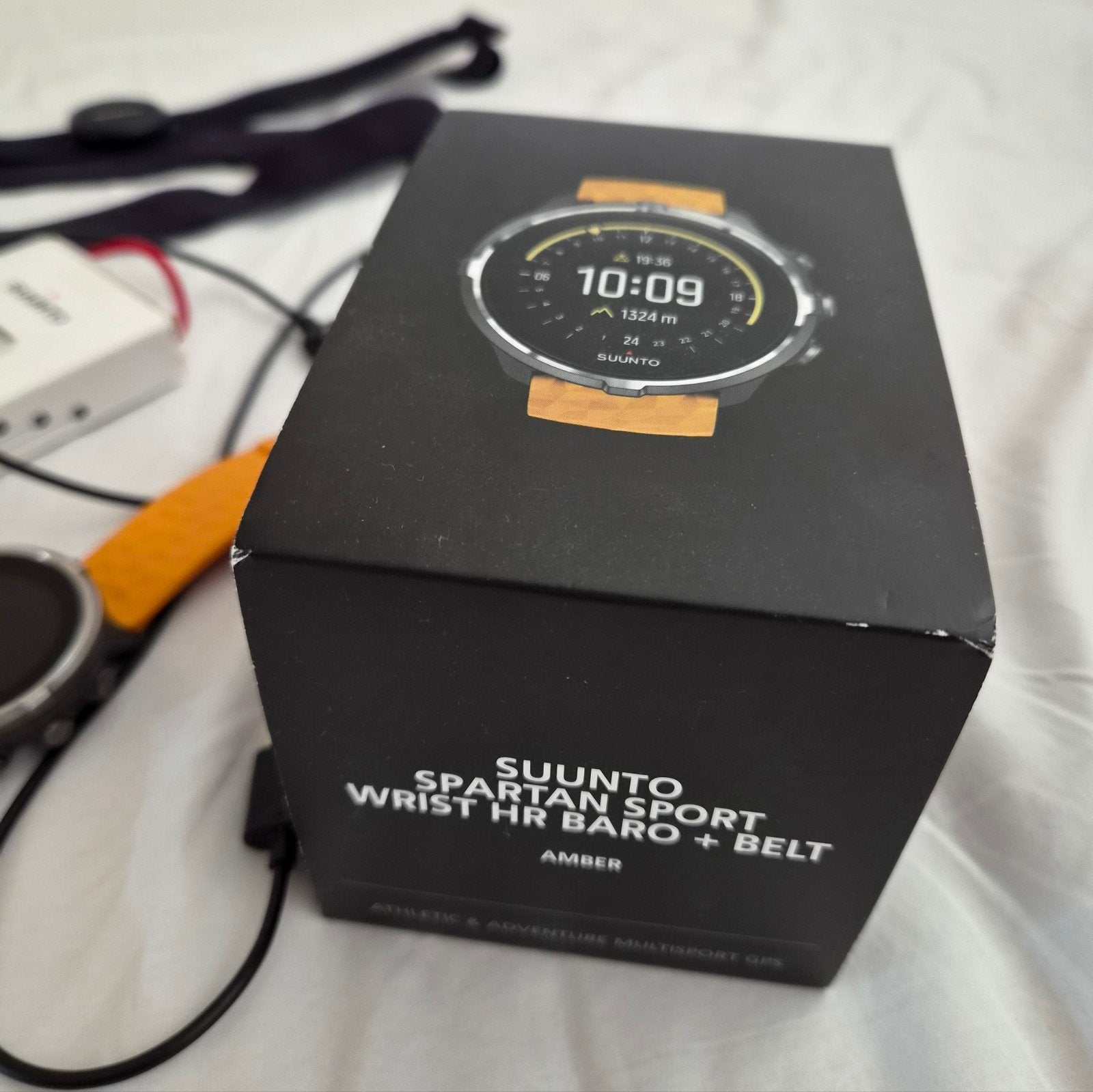 Suunto Spartan Sport Wrist HR Baro Amber + Hartslagband, Gebruikt, Ophalen of Verzenden, Suunto, Waterdicht